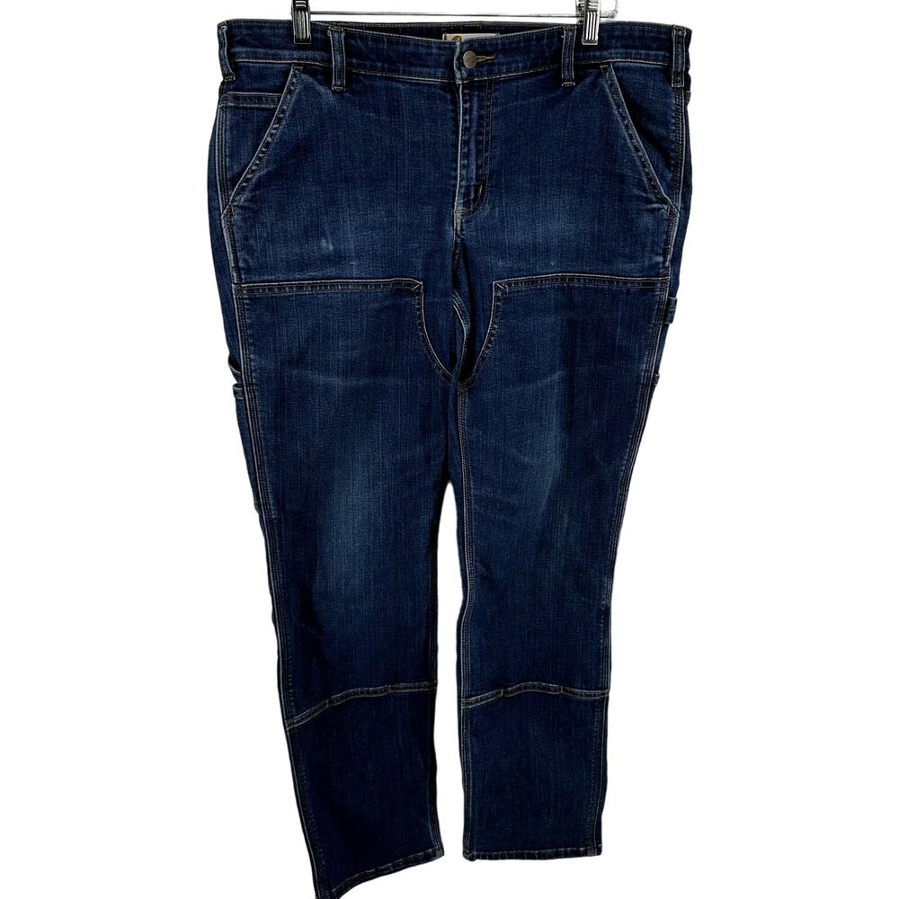 Carhartt Straight Leg Jeans Double Knee Carpenter Utility Workwear Cotton 16T